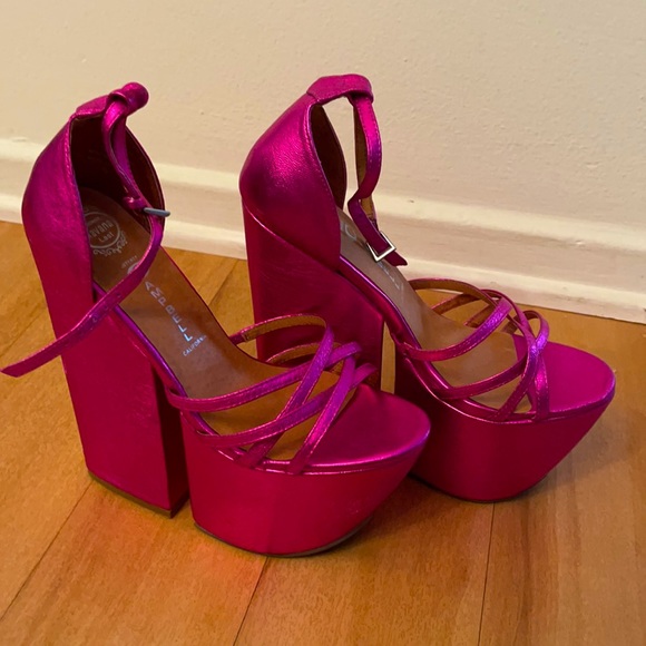 New Jeffrey Campbell Pink Metallic Disco Platform - Picture 3 of 3